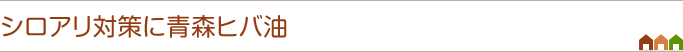 シロアリ対策に青森ヒバ油